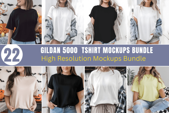 Download Gildan 5000 Tshirt Mockups Bundle - Mockups Collection