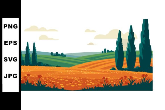 Download Rolling Hills with Tall Cypress Trees an - Rolling hills Collection