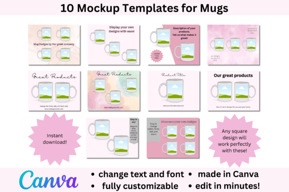 Download Mug Mockups for Etsy or Websites- Canva - Mockups Collection