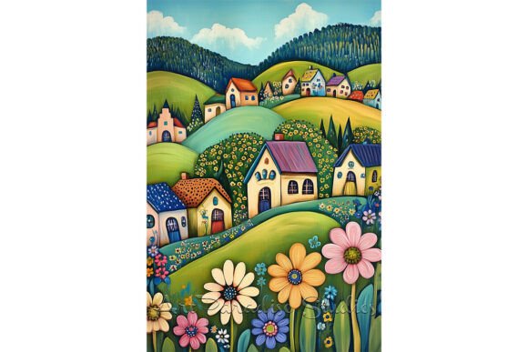 Download Rolling Hills and Wildflowers Art - Premium Resources