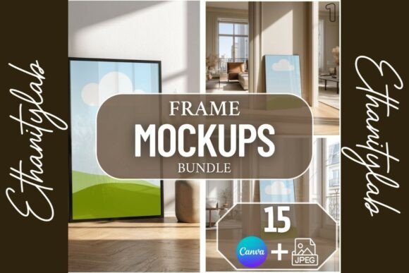 Download Living Room Mockups | Canva &amp; JPEG 15 - Mockups Collection
