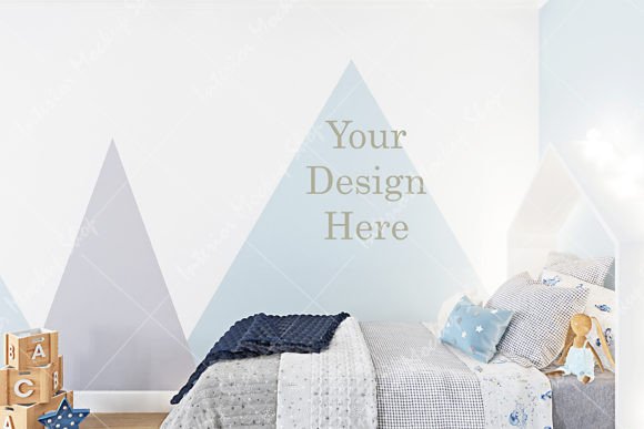 Download Blank Wall Kids Room Mockup - 775 - Kids room mockup Collection