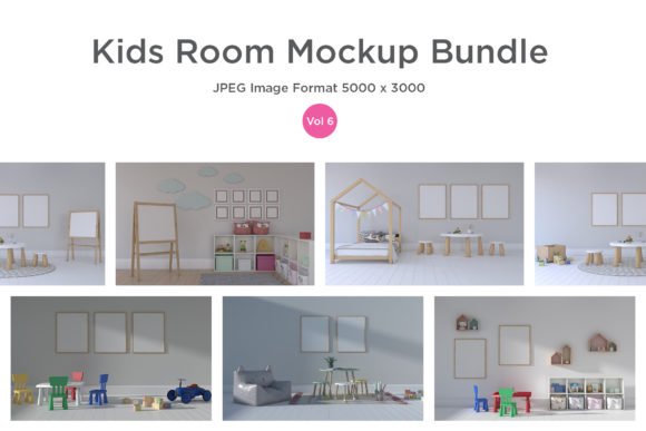 Download Kids Room Mockup Bundle Vol – 6 - Kids room mockup Collection